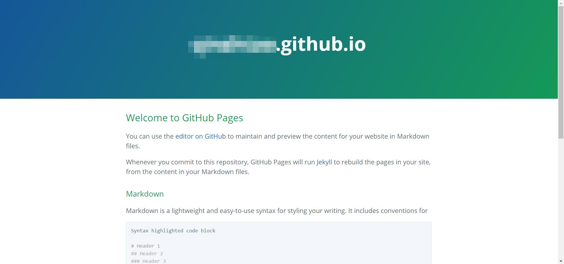访问链接后，可以看到Github Pages的效果
