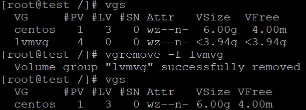 移除VG